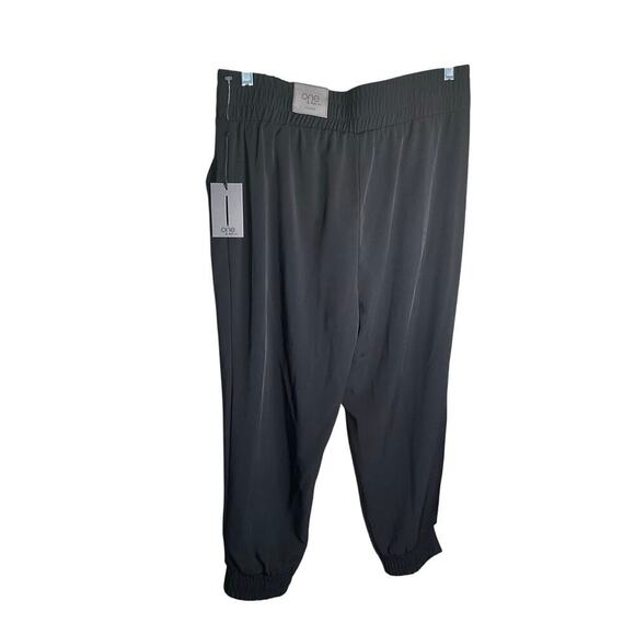One by Chapter One Jogger Pants High Rise Elastic Waistband Black Womens Large - Picture 2 of 5